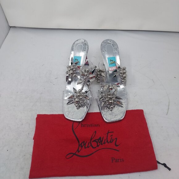 Christian Louboutin Marvel Imperious Rex Silver Jewel Sandal - Picture 6 of 13